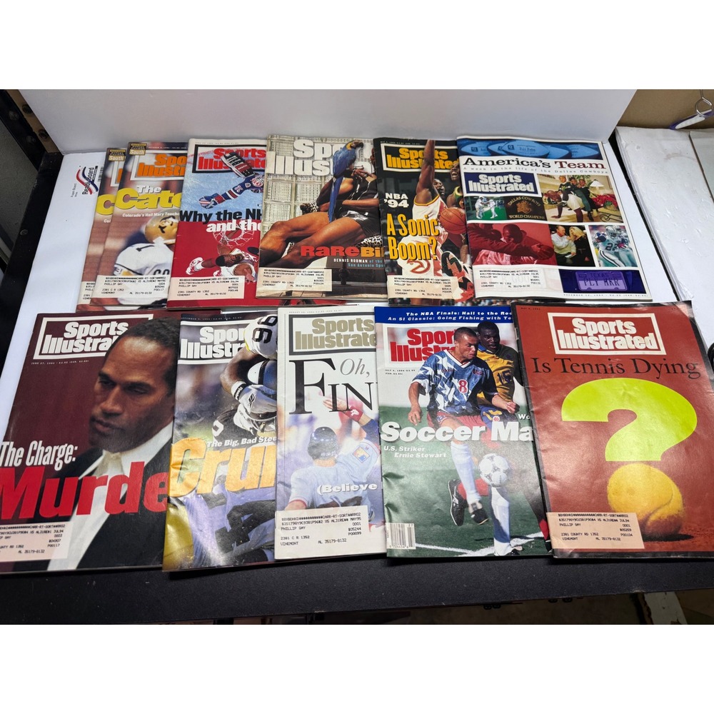 Vintage Sports Illustrated Magazine Lot 10 Issues 1994-1995 Dennis Rodman OJ OJ
